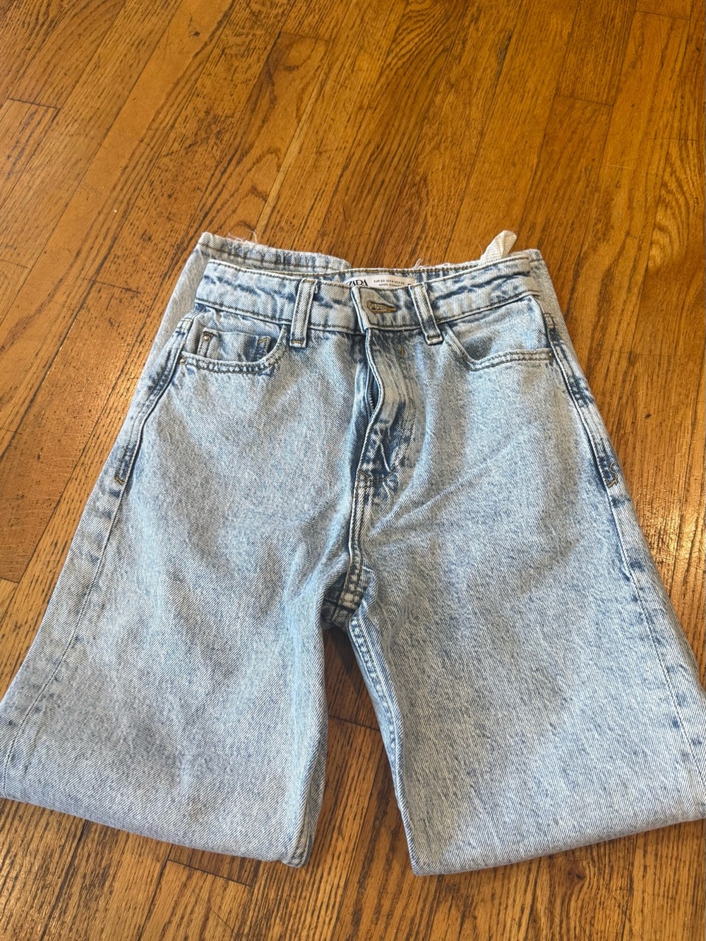 Zara Light Blue Straight Leg Jeans